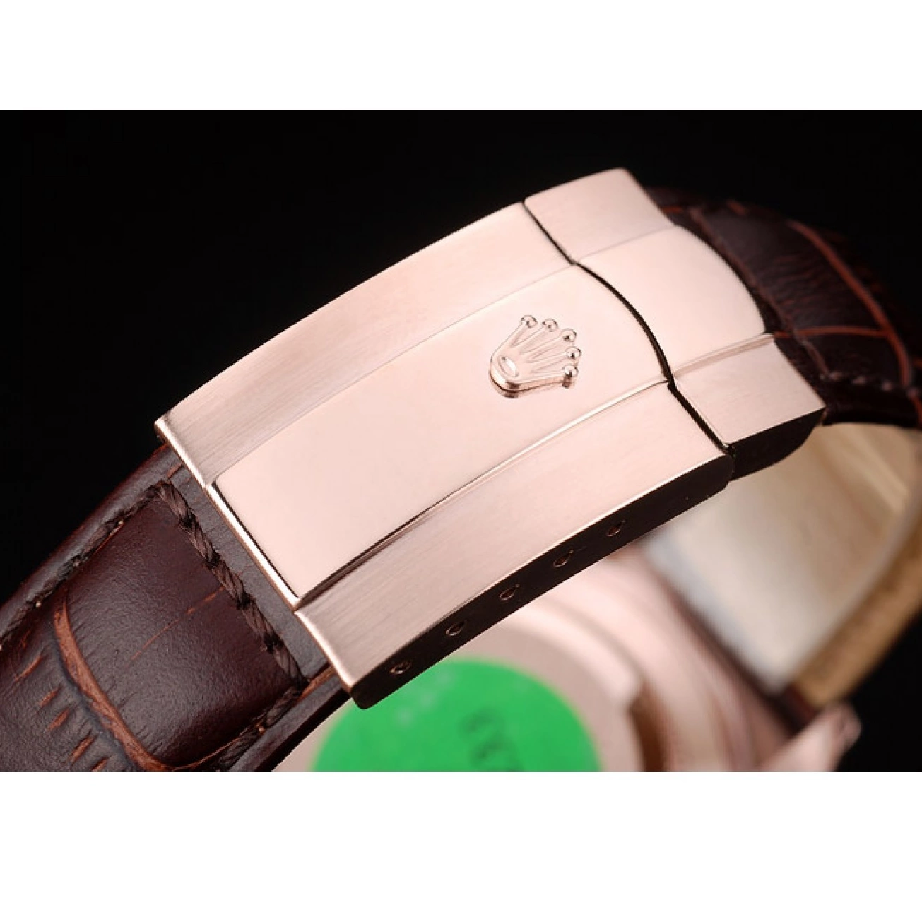 Aaa fake watches Strap Rolex Leather Brown Gold Rose Daytona Dial Case Brown 0617